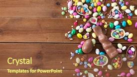  Presentation with confectionery - Amazing slide set having easter sweets and confectionery concept backdrop and a tawny brown colored foreground