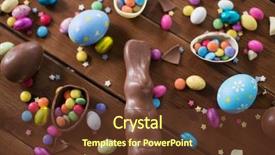  Presentation with confectionery - Beautiful slide set featuring easter sweets and confectionery concept backdrop and a tawny brown colored foreground