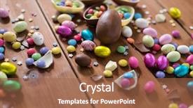  Presentation with confectionery - Presentation design having easter sweets and confectionery concept background and a red colored foreground