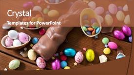  Presentation with confectionery - Presentation featuring easter sweets and confectionery concept background and a red colored foreground