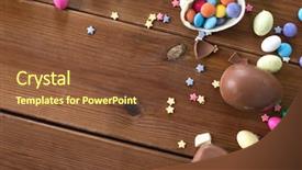  Presentation with confectionery - Presentation theme having easter sweets and confectionery concept background and a tawny brown colored foreground