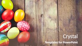  Presentation with easter - Amazing PPT theme having easter symbols on wooden background backdrop and a coral colored foreground