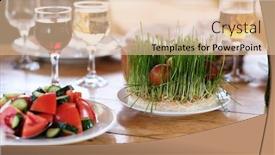  Presentation with table setting - Beautiful slide deck featuring easter-table-setting-with-eggs backdrop and a lemonade colored foreground