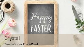  Presentation with cutlery easter table setting - Slide set enhanced with easter-table-setting-with-vintage background and a mint green colored foreground