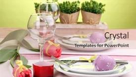  Presentation with dining table - Presentation with easter table setting background and a soft green colored foreground