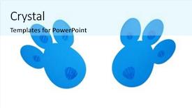  Presentation with tracks - Amazing PPT layouts having easter theme bunny tracks top backdrop and a  colored foreground