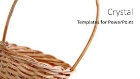  Presentation with easter basket - Slides consisting of easter-wicker-basket-detail-isolated background and a white colored foreground