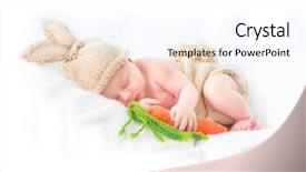  Presentation with new baby - Presentation theme featuring easter wide - cute two weeks old smiling background and a pink colored foreground