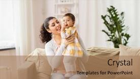  Presentation with motherhood - Amazing presentation design having eastern - family child and motherhood concept backdrop and a coral colored foreground