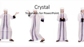  Presentation with arab - Presentation theme enhanced with eastern dance - concept with arab man isolated background and a white colored foreground