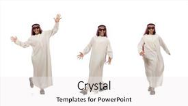  Presentation with arab - Colorful slide set enhanced with eastern dance - happy arab man isolated backdrop and a white colored foreground