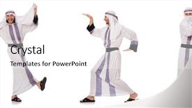  Presentation with arab israeli conflict - PPT theme consisting of eastern dance - male arab isolated on white background and a white colored foreground