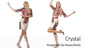  Presentation with dance - Presentation theme featuring eastern dance - pretty model in clothes background and a  colored foreground