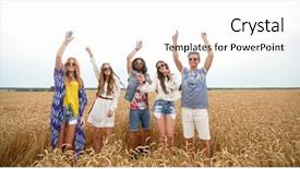  Presentation with happy holidays - PPT theme consisting of eastern dance - summer holidays fun and people background and a white colored foreground