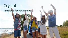  Presentation with road trip signs - Audience pleasing PPT theme consisting of eastern dance - summer holidays road trip travel backdrop and a sky blue colored foreground