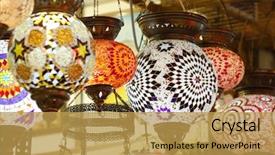  Presentation with tent - Slide set having eastern europe - beautiful lights hanging in tent background and a yellow colored foreground