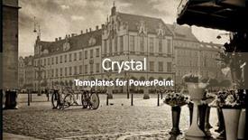  Presentation with stylized - PPT layouts enhanced with eastern europe - city view stylized background and a violet colored foreground