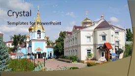  Presentation with europe moldova - Theme enhanced with eastern europe - ciuflea aka sf teodor tiron background and a light blue colored foreground