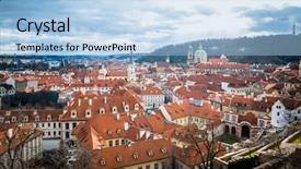  Presentation with architecture old - Amazing theme having eastern europe - old town ancient architecture backdrop and a light blue colored foreground