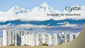  Presentation with high rise building cutaway - Beautiful PPT theme featuring eastern europe - poprad with vysoke tatry high backdrop and a  colored foreground