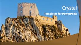 Presentation with romania history hunyad castle - Beautiful presentation theme featuring eastern europe - ruins of beckov castle slovakia backdrop and a  colored foreground