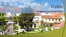  Presentation with prague - PPT layouts consisting of eastern europe - vrtbovska garden and saint nicholas background and a light blue colored foreground