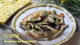  Presentation with korean food - Amazing presentation theme having eastern globe - korean sweet food backdrop and a  colored foreground