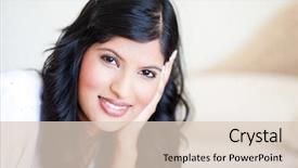  Presentation with natural hazard - Colorful PPT theme enhanced with eastern indian - pretty woman portrait in natural backdrop and a  colored foreground