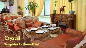  Presentation with automotive interior inside car - Cool new PPT theme with eastern interior of beautiful restaurant backdrop and a  colored foreground