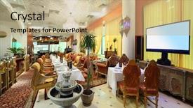  Presentation with eastern - PPT theme with eastern interior of luxury restaurant background and a  colored foreground