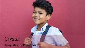  Presentation with middle school - Cool new PPT theme with standing against red background indian backdrop and a violet colored foreground