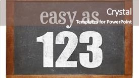  Presentation with blackboard english text welcome - Presentation theme having easy as 123 sign - white background and a violet colored foreground