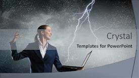  Presentation with magic - Slide deck with easy as magic trick mixed media background and a light gray colored foreground