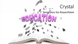  Presentation with business book - Beautiful PPT layouts featuring easy business opend - concept of text education fly backdrop and a  colored foreground