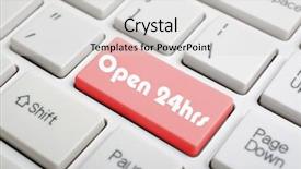  Presentation with ambulance open - Amazing presentation design having easy business opend - open 24hrs on keyboard backdrop and a  colored foreground