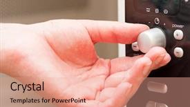  Presentation with timer - Amazing presentation design having easy button - hand moving the timer knob backdrop and a coral colored foreground