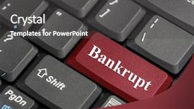  Presentation with red heart key - Slide deck consisting of easy button - red bankrupt key on keyboard background and a  colored foreground