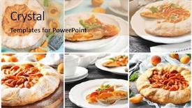  Presentation with apricot - Slide set consisting of easy foods cook - collage of delicious apricot tart background and a coral colored foreground