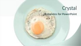  Presentation with white plate - Amazing PPT theme having easy foods cook - plate with fried sunny side backdrop and a sky blue colored foreground