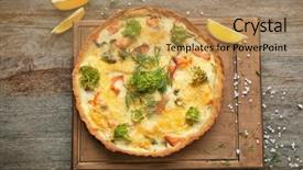  Presentation with wooden board for oktoberfest - Amazing slide deck having easy foods cook - tasty salmon quiche on wooden backdrop and a coral colored foreground