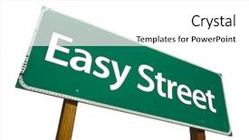  Presentation with street - Slide set with easy street road sign isolated background and a white colored foreground
