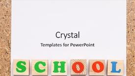  Presentation with wooden toy - PPT theme enhanced with easy tips - frame from school accessories background and a sky blue colored foreground