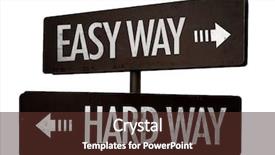  Presentation with way - PPT layouts enhanced with road less travelled - easy way - hard way background and a tawny brown colored foreground