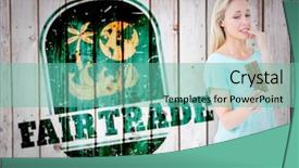  Presentation with fair trade - Presentation design featuring eat bar of chocolate background and a  colored foreground