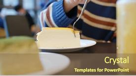  Presentation with coffee shop - Audience pleasing PPT layouts consisting of eat cake inside coffee shop backdrop and a tawny brown colored foreground