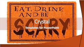  Presentation with scary devil nun for halloween - Amazing presentation design having eat drink and be scary backdrop and a  colored foreground