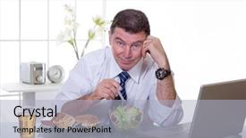  Presentation with green office - Beautiful slide set featuring eat green salad healthy food backdrop and a  colored foreground