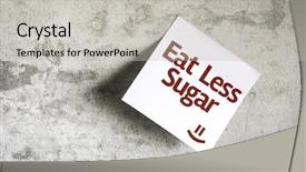  Presentation with sketch pad note book paper - Amazing theme having eat less sugar on paper backdrop and a light gray colored foreground