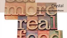  Presentation with vintage food - Beautiful theme featuring eat more real food - healthy backdrop and a coral colored foreground