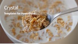 Presentation with breakfast cereal - Colorful slide deck enhanced with eat with cereal milk breakfast backdrop and a  colored foreground